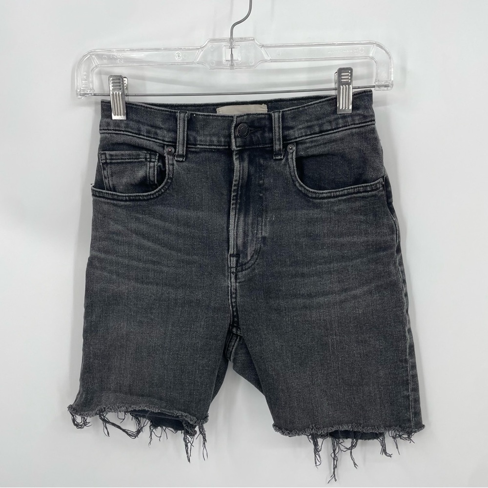 Everlane Black Washed High-Rise Jean Shorts
